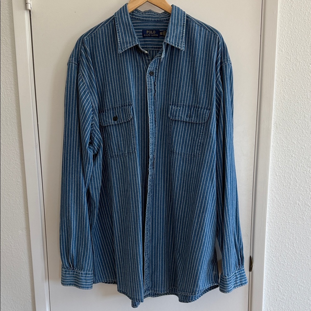 Polo by Ralph Lauren Blue Striped Casual Button Down Shirt